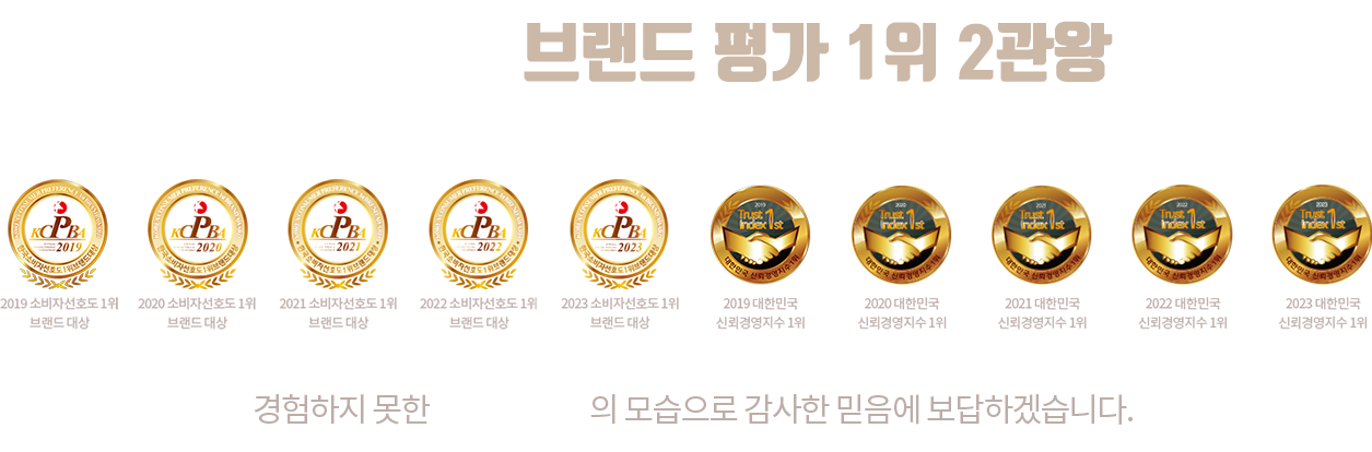 5년 연속 브랜드 평가 1위 2관왕